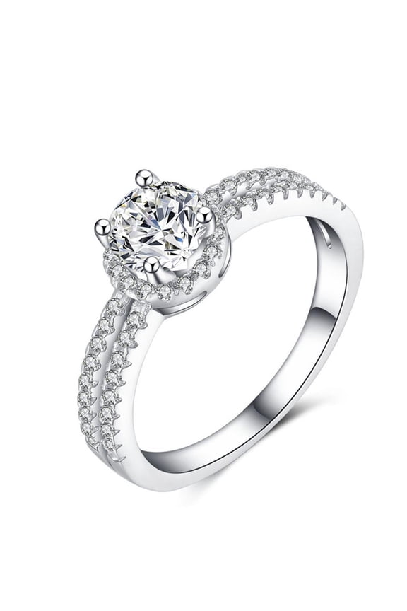 Classic Bridal Promise Ring For Women Ladies Shiny Sparkling AAA Zircon CZ Ring Ideal Jewelry Gift With Gift Packaging