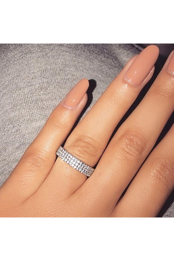 Classic Engagement Party For Her For Women Shiny High Quality Cubic Zirconia AAA Zircon Ring Ideal Jewelry Gift With Gift Packaging