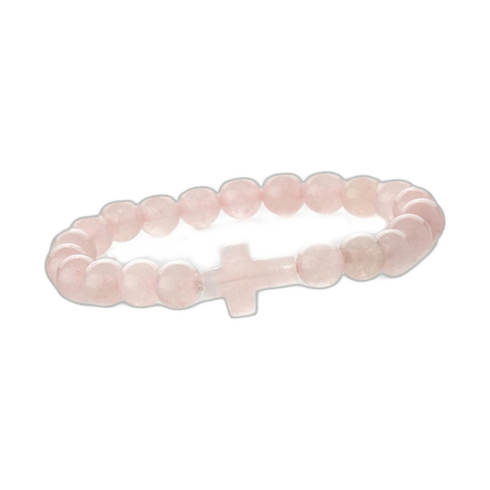 APIPEE Cross Beaded Bracelet for Women and Men with Pink Sodalite ...