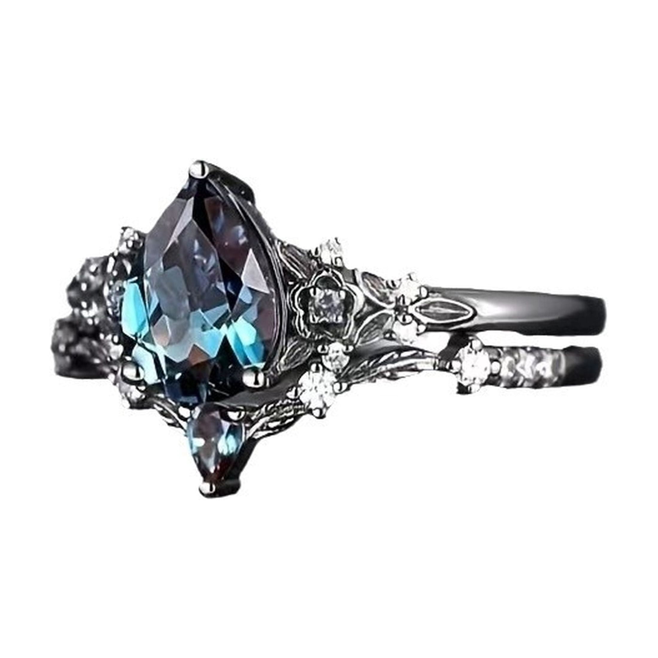 APIPEE Crown Men And Women Engagement And Wedding Ring Set 14K Black APIPEE Crown Men And Women Engagement And Wedding Ring Set 14K Black