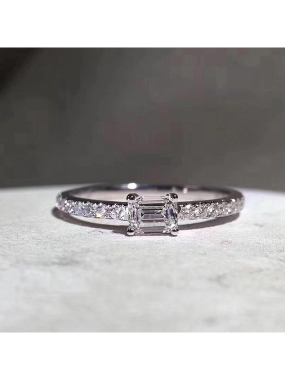 Elegant Cocktail Proposal Ladies For Her Sparkling Shiny Cubic Zirconia AAA Zircon Ring Perfect Present With Gift Packaging