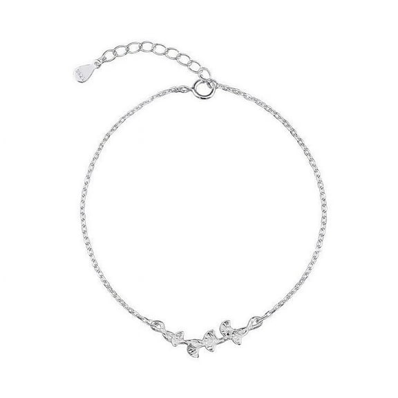 APIPEE Ginkgo Leaves 925 Sterling Silver Bracelets for Women, Fashion Adjustable Slider Unique S925 Bracelet Jewelry For Wedding Gifts