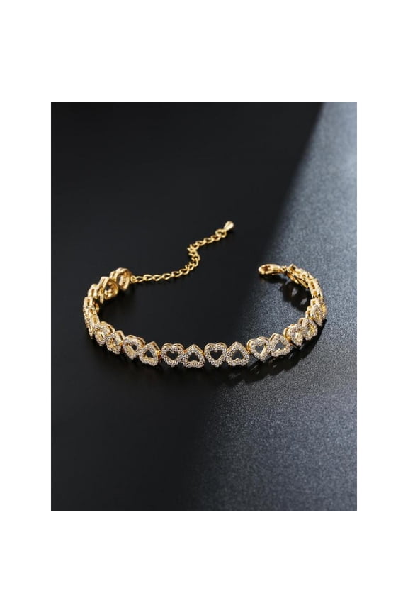 Heart Design Cute Bracelets, Artificial Zircon Decor Matching Dainty Jewelry for Party, Daily Clothing Decor for Back To School, Matching Bracelets, Valentine's Day, Gift