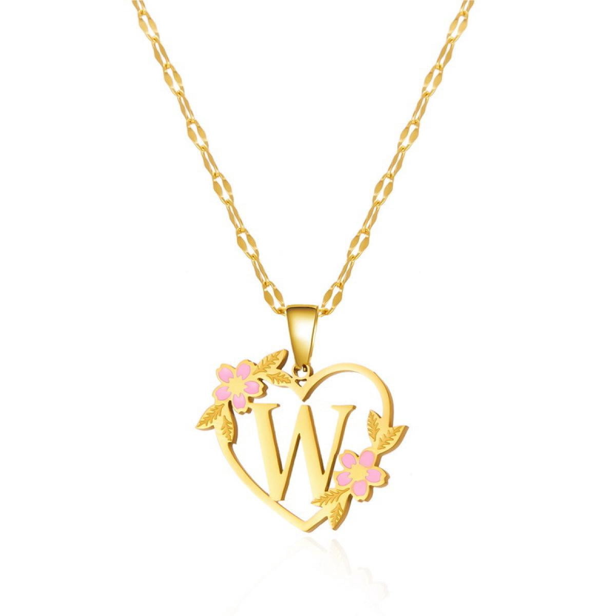 Anniyo 2024 Gold Plated Initial Rope Chain Necklace For Women, A Z
