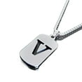 thumbnail image 1 of APIPEE Jewelry Initial Pendant Necklace for Men Womens, Titanium Steel Square Letter Capital Necklace Alphabets from A-Z Figaro Chain Necklace Unisex, 1 of 10