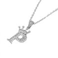 thumbnail image 1 of APIPEE Jewelry Pendant Necklace for Men Womens 925 Sterling Silver Zirconia Crown Letter Necklace Alphabets from A-Z Chain Necklace Unisex, 1 of 7