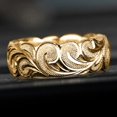 APIPEE Men's Wave Band Ring 14K Gold Plated for Everyday Wear Size 7 ...