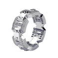 thumbnail image 1 of APIPEE Mens Titanium Ring Wedding Band Cubic Zirconia Accessories Punk Style Ring With Gift Box, 1 of 8