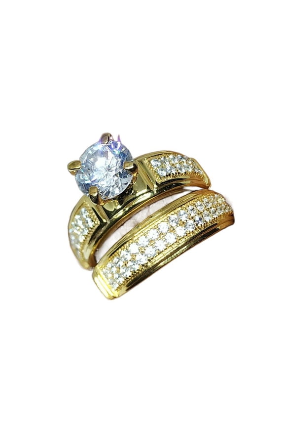 Mens Titanium Ring Wedding Band Cubic Zirconia Fashion Couple Wedding Rings Lover Holiday Gift Three Ring Set With Gift Box