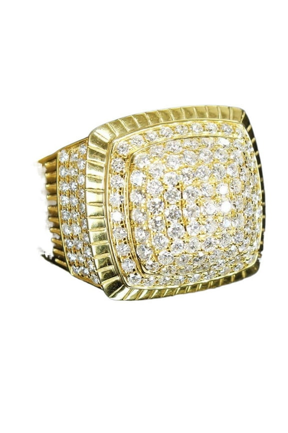 Mens Titanium Ring Wedding Band Oversized Cubic Zirconia MEN'S Hip Hop Jewelry With Gift Box