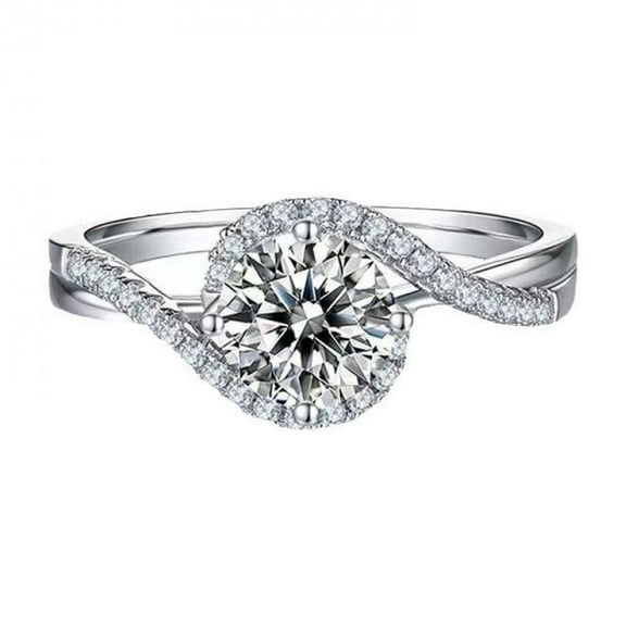 APIPEE Platinum plated Ring for Women 2025 1 Karat Cubic Zirconia Engagement Rings Promise Wedding Jewelry Gift for Her