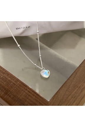 S925 Sterling Silver Love Chain Necklace Female