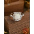 thumbnail image 1 of APIPEE S925 Sterling Silver Opal Decorated Ring, 2025 New Style Fashion Accessories for Women , Trendy All-match & Exquisite Engagement Ring for Birthday Gift, 1 of 8