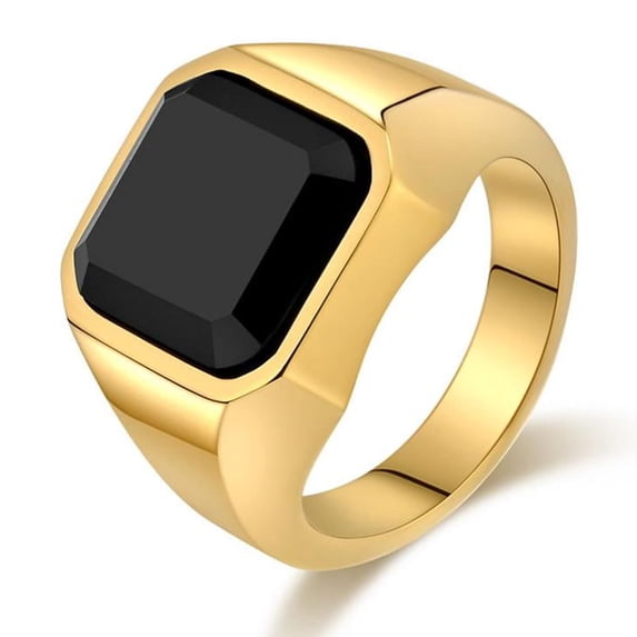 APIPEE Titanium CZ Wedding Band Mens Comfort Fit Engagement Ring Gift for Anniversary With White Gift Box Packaging