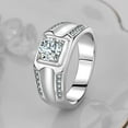 thumbnail image 1 of APIPEE Titanium Man’s Wedding Ring Comfort Fit CZ Engagement Jewelry Anniversary Gift for Husband With White Gift Box Packaging, 1 of 4
