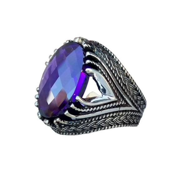APIPEE Titanium Mens Engagement Band CZ Comfort Fit Wedding Jewelry Gift for Father With White Gift Box Packaging