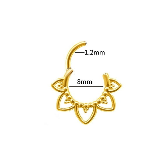 APIPEE Titanium Micro Cubic Zirconia Hinged Nose Hoop Ring Body Jewelry Unisex