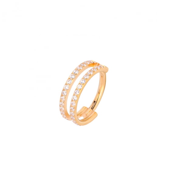 APIPEE Titanium Micro Cubic Zirconia Hinged Nose Hoop Ring Body Jewelry Unisex