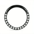 thumbnail image 1 of APIPEE Titanium Micro Cubic Zirconia Hinged Nose Hoop Ring Body Jewelry Unisex, 1 of 8