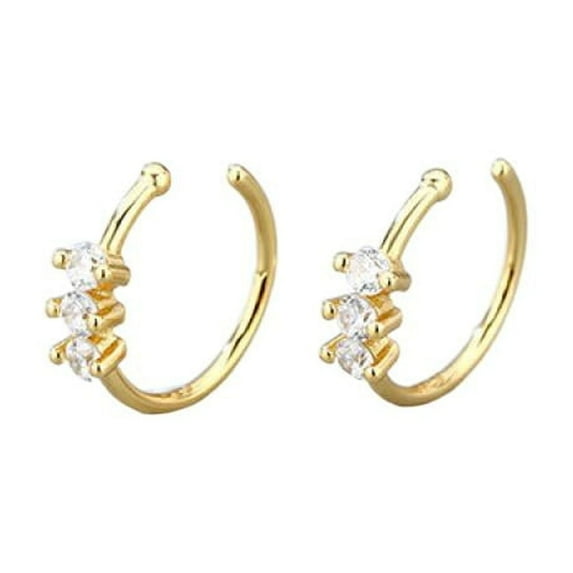 APIPEE Titanium Micro Cubic Zirconia Hinged Nose Hoop Ring Jewelry Unisex