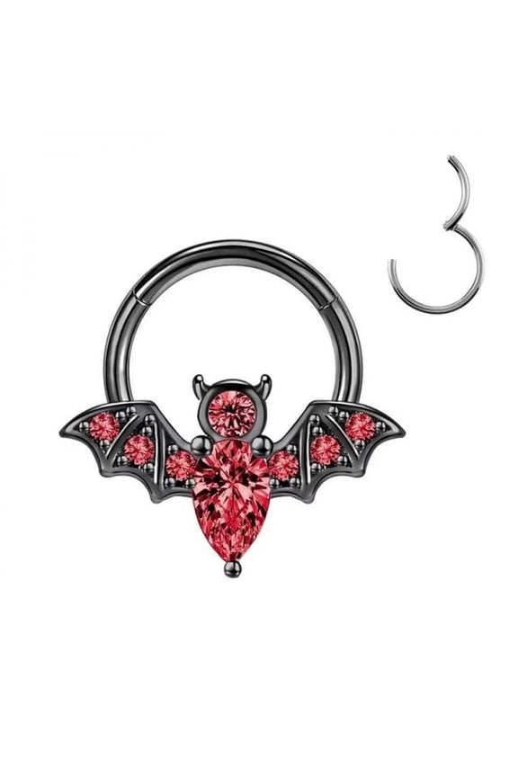 Titanium Micro Cubic Zirconia Hinged Nose Hoop Ring Jewelry Unisex