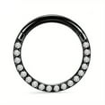 thumbnail image 1 of APIPEE Titanium Micro Cubic Zirconia Hinged Nose Hoop Ring Jewelry Unisex, 1 of 7