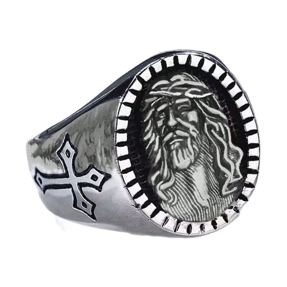 APIPEE Unisex Jesus' Face Infinity Ring for Women and Men Antique ...