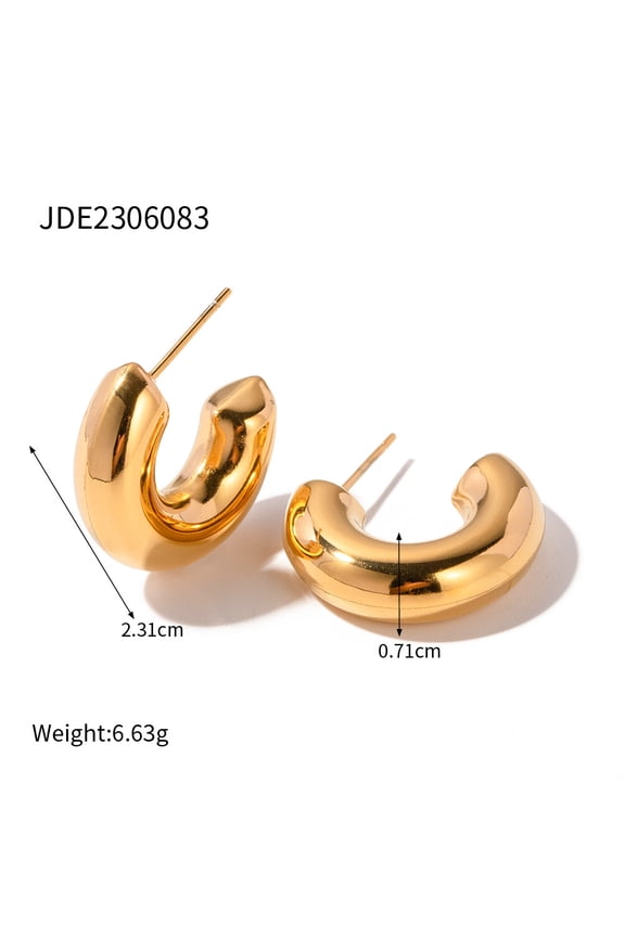 Women 18k Gold Plated Hoop Earrings Light Luxury High-end Stud Earring Bride Wedding Engagement Jewelry Gifts