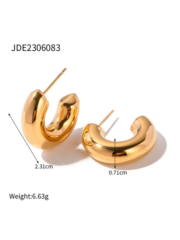 Women 18k Gold Plated Hoop Earrings Light Luxury High-end Stud Earring Bride Wedding Engagement Jewelry Gifts