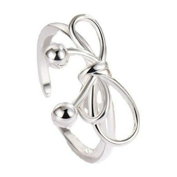 APIPEE Women 925 Sterling Silver Butterfly Bowkot Two Ball Thumb Ring Stress Anxiety Rings Women's Jewelry Lady Birthday Mother's Day Gifts