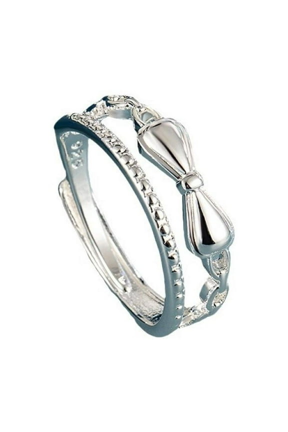 Women 925 Sterling Silver Butterfly Double Circle Thumb Ring Stress Anxiety Rings Women's Jewelry Lady Birthday Mother's Day Gifts