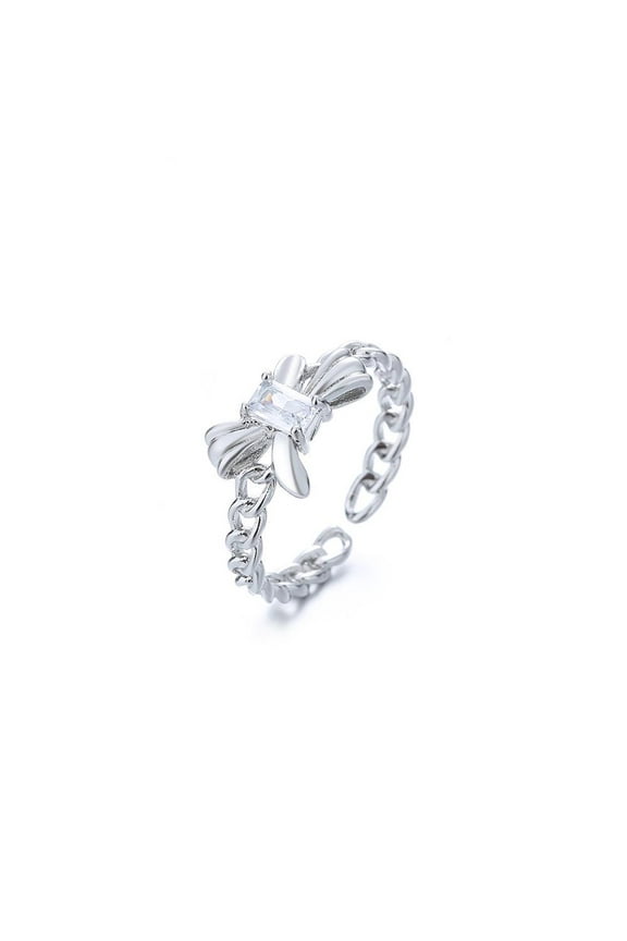 Women 925 sterling silver butterfly chain cubic zirconia thumb ring stress anxiety rings WOMEN'S jewelry Lady Birthday Mother's Day Gifts