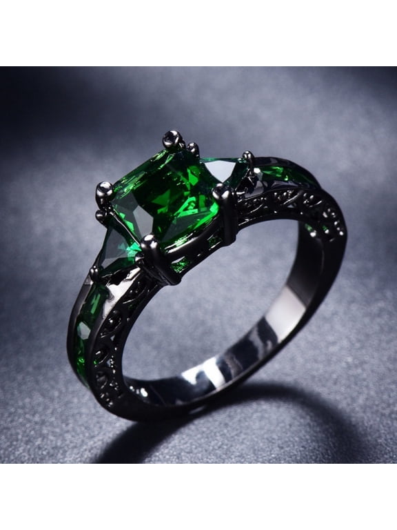Women Square Moissanite Couple Ring Multi-Gemstone Ring