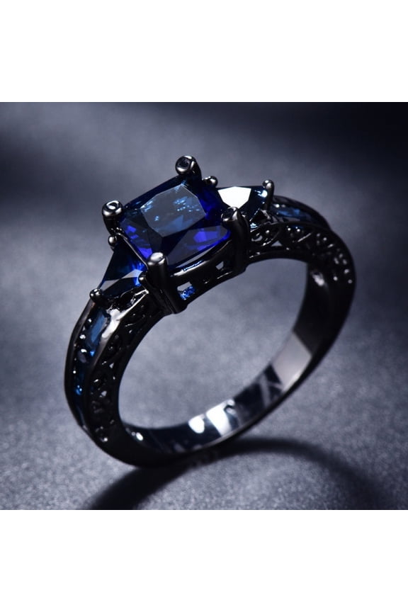 Women Square Moissanite Couple Ring Multi-Gemstone Ring