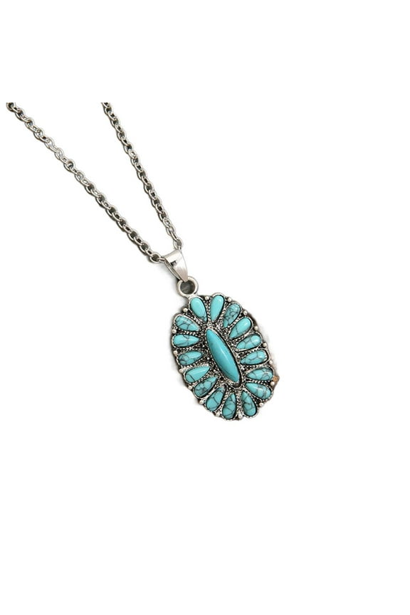 Women Western Ethnic Style Moissanite Pendant Necklace