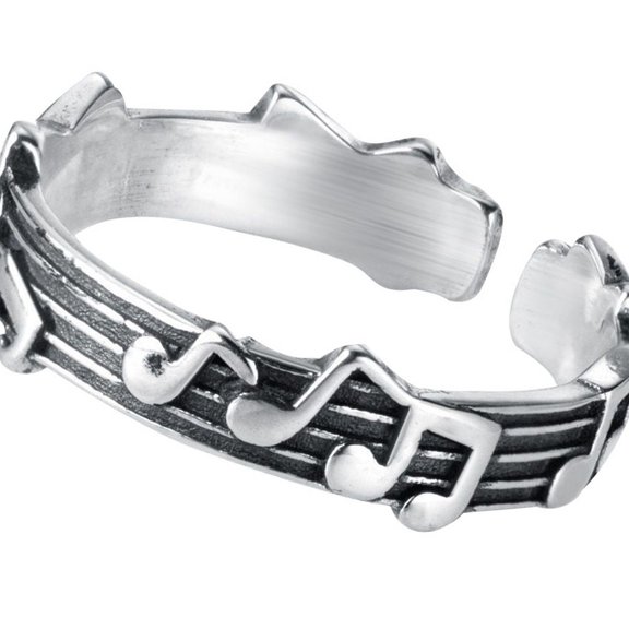 APIPEE Women's Open Ring Antique Silver Toned Hanukkah Gift Ring Size Resizable With Gift Box