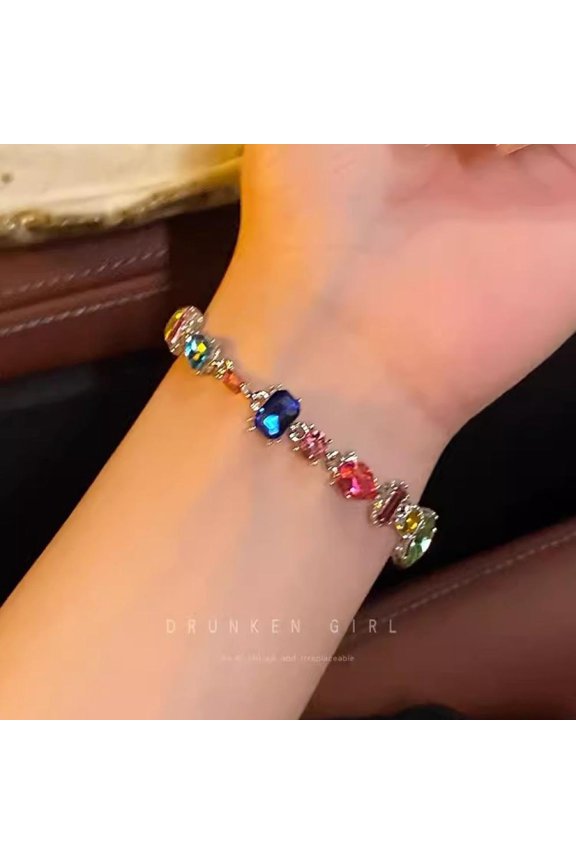 Women's Zirconia Jewelry Bracelet Fashion Elegant Adjustable Hand Chain With White Gift Box