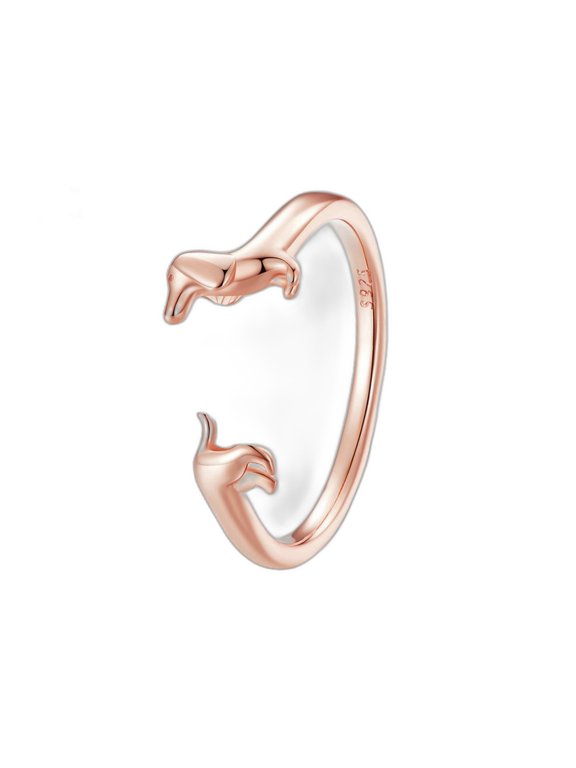 for Women Ring 14K Rose Gold Plated Ring Size Resizable