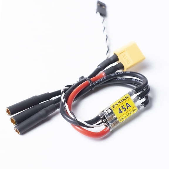 APISQUEEN 45A Bidirectional ESC, No BEC, 12-24V 3-6S LiPo, Forward Reverse Control