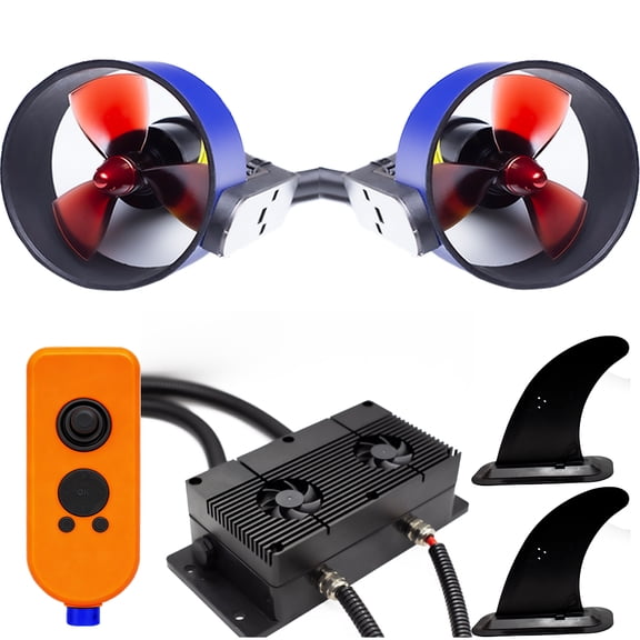 APISQUEEN U5 37LB Max Dual Underwater Thruster Set, 12-24V, A300/W300 Remote for Kayak