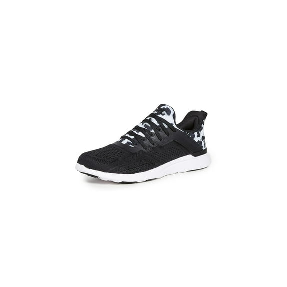 APL: Athletic Propulsion Labs Women's Techloom Tracer Sneakers, Black/White/Leopard, 7.5 Medium US