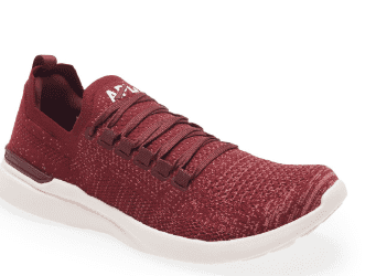 APL TechLoom Men's Breeze Knit Running Shoe in Burgundy/White, 10.5