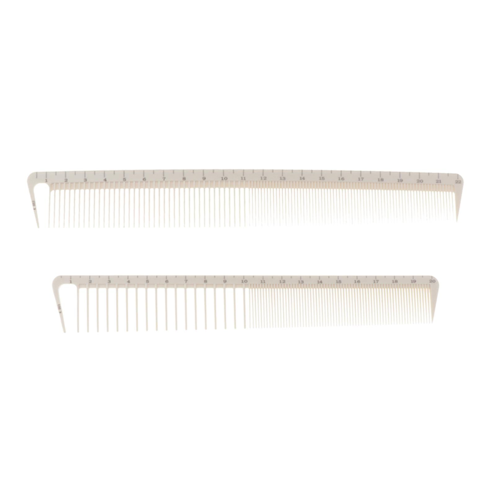 APLVFFZH 2 Pieces Hair Cutting Combs with Measurements, White Coarse ...