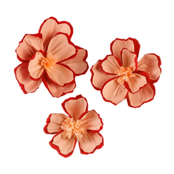 APLVFFZH 3 Pieces Paper Flowers 3D Wedding Decoration for Party Bedroom Bridal Shower