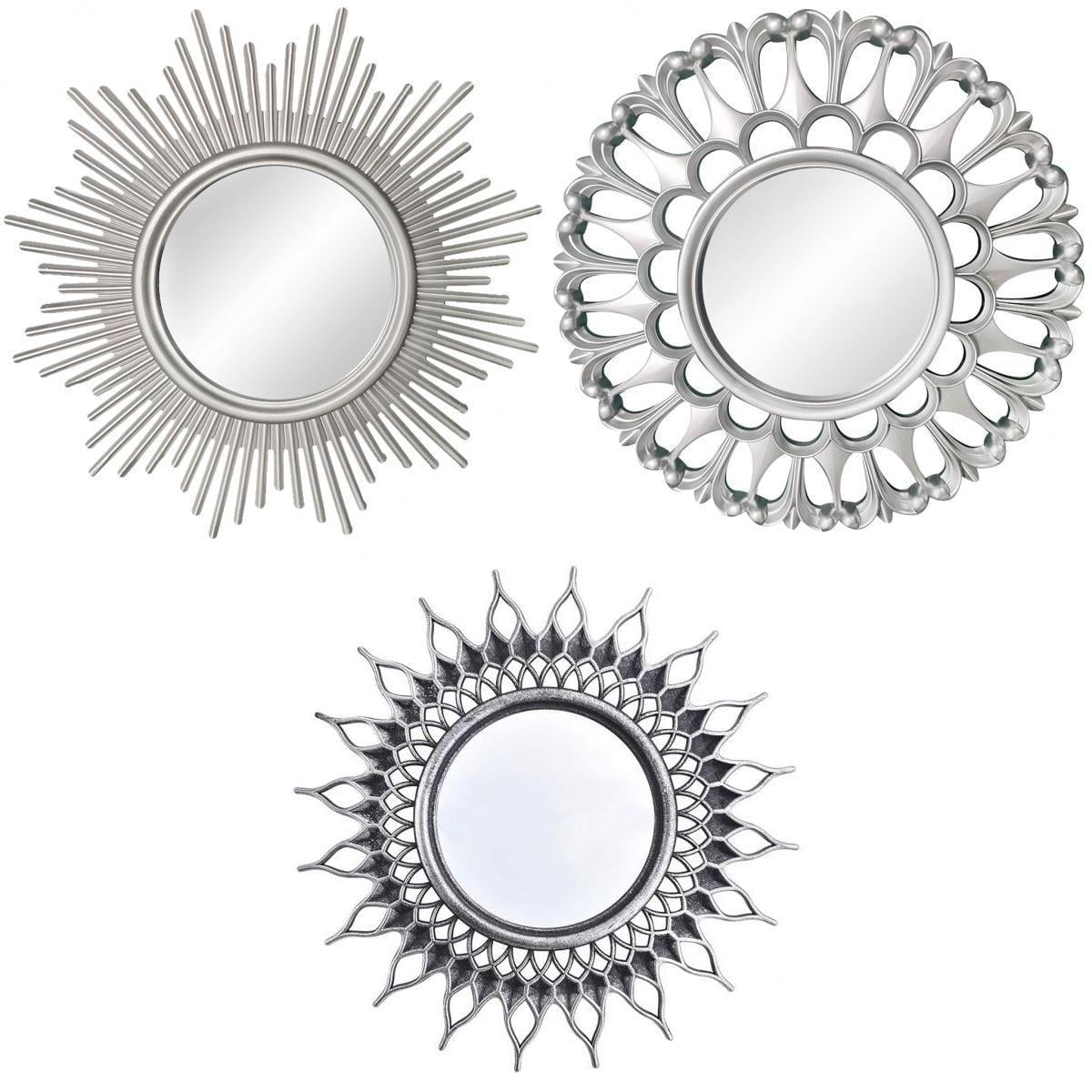 APLVFFZH 3pcs Modern Wall Hanging Mirror Decorative Small Round Dressing Mirrors Bathroom