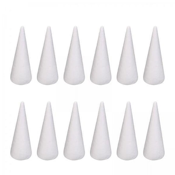 APLVFFZH 3x12Pcs Craft Foam Cones Christmas Tree Project for Festival Table Centerpiece 20cm