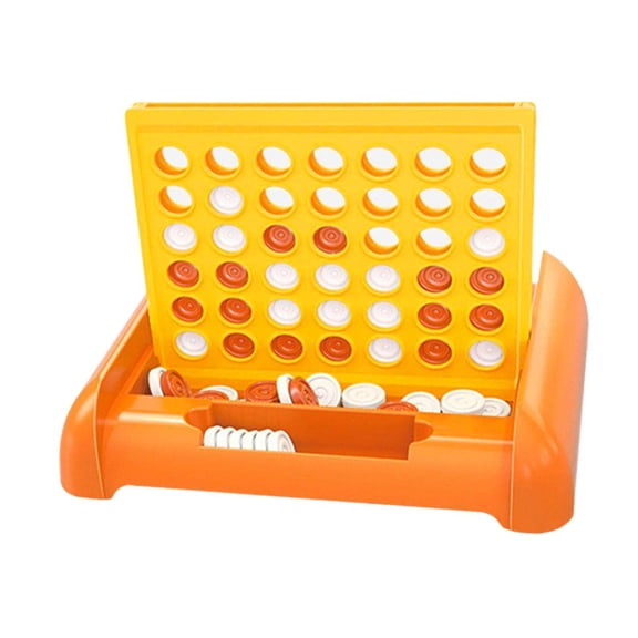 APLVFFZH 4 in A Row Board Game 2 Player Portable Travel Practical Montessori Connect Game Yellow