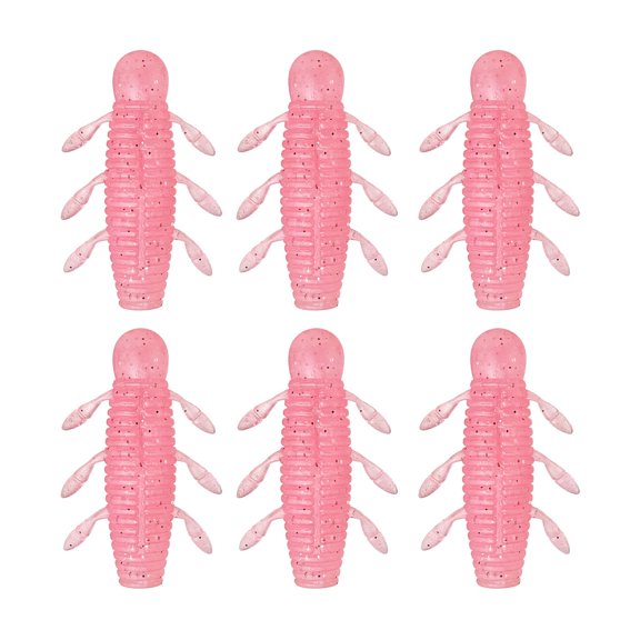 APLVFFZH 6 Pieces Soft Fishing Lures Vivid Artificial Lures for Reservoirs Trout Bass Pink