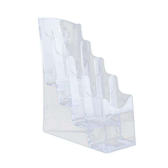 APLVFFZH Acrylic Brochure Holder Non Slip Groove Wall Mount or Countertop Pamphlet Holder A6 4 Tier