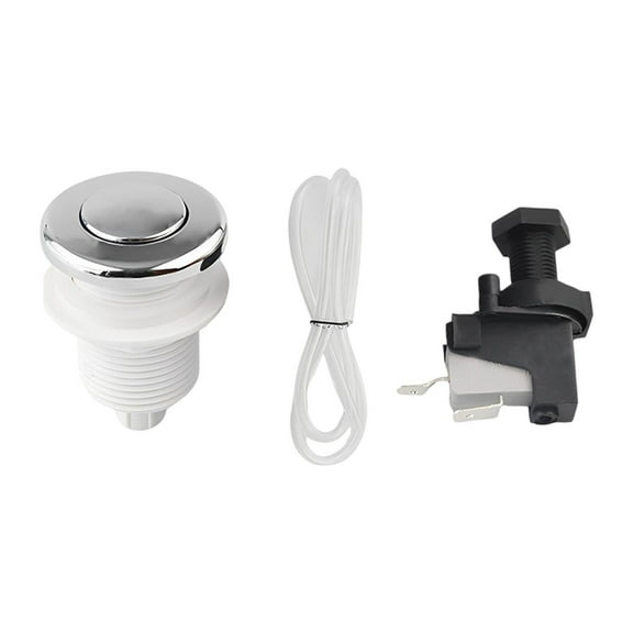 APLVFFZH Air Button Switch Air Switch Kits for Bath Tub SPA Sink Top Push Button Portable 32mm argent